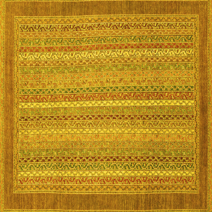 Square Machine Washable Abstract Yellow Modern Rug, wshabs2704yw