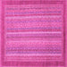 Square Machine Washable Abstract Pink Modern Rug, wshabs2704pnk