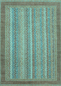 Abstract Light Blue Modern Rug, abs2704lblu