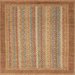 Square Machine Washable Abstract Red Rug, wshabs2704