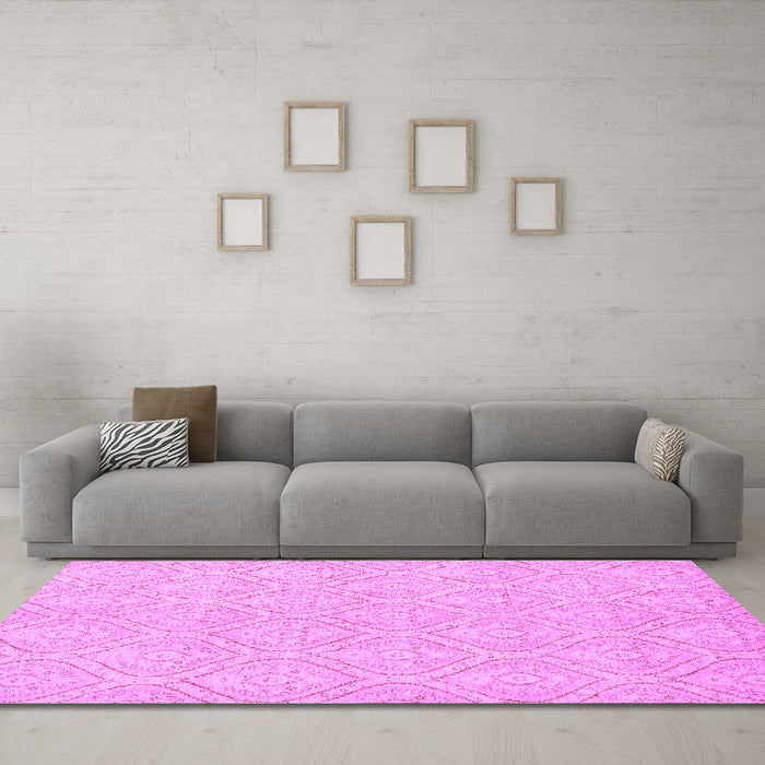 Machine Washable Abstract Purple Modern Area Rugs in a Living Room, wshabs2705pur