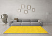 Machine Washable Abstract Yellow Modern Rug in a Living Room, wshabs2705yw