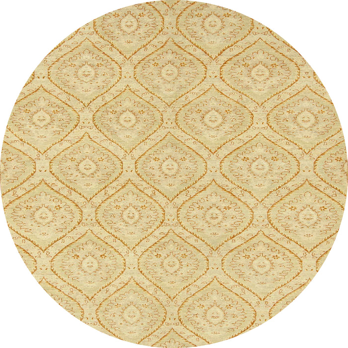 Round Abstract Orange Modern Rug, abs2705