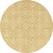 Round Abstract Orange Modern Rug, abs2705