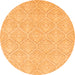 Round Abstract Orange Modern Rug, abs2705org