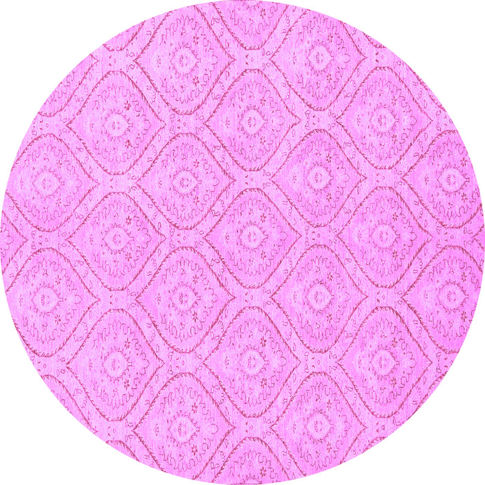 Round Machine Washable Abstract Purple Modern Area Rugs, wshabs2705pur