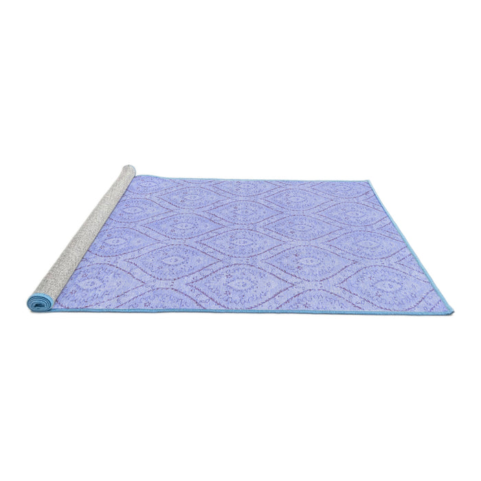 Sideview of Machine Washable Abstract Blue Modern Rug, wshabs2705blu
