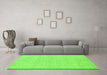 Machine Washable Abstract Green Modern Area Rugs in a Living Room,, wshabs2705grn