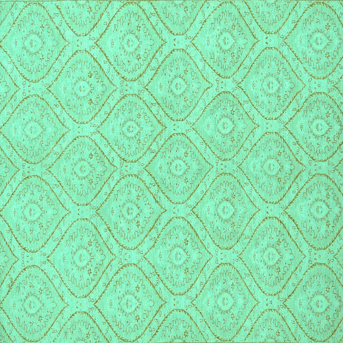 Square Machine Washable Abstract Turquoise Modern Area Rugs, wshabs2705turq