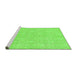 Sideview of Machine Washable Abstract Green Modern Area Rugs, wshabs2705grn