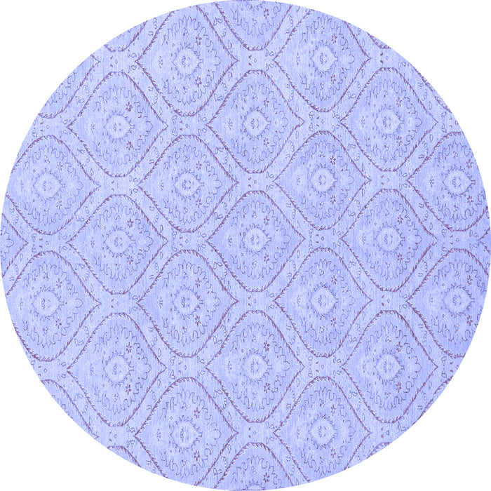 Round Machine Washable Abstract Blue Modern Rug, wshabs2705blu
