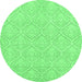 Round Abstract Emerald Green Modern Rug, abs2705emgrn