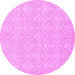 Round Abstract Purple Modern Rug, abs2705pur