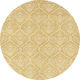 Round Machine Washable Abstract Orange Rug, wshabs2705