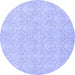 Round Abstract Blue Modern Rug, abs2705blu