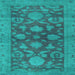 Square Abstract Light Blue Modern Rug, abs2706lblu