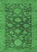 Machine Washable Abstract Emerald Green Modern Area Rugs, wshabs2706emgrn