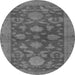 Round Machine Washable Abstract Gray Modern Rug, wshabs2706gry