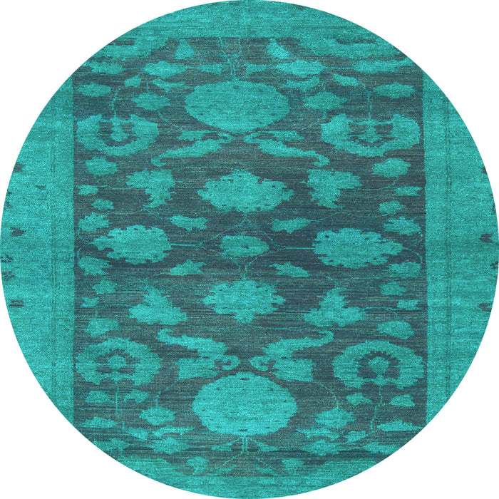 Round Abstract Light Blue Modern Rug, abs2706lblu