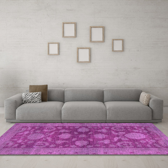 Machine Washable Abstract Pink Modern Rug in a Living Room, wshabs2706pnk