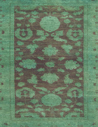 Machine Washable Abstract MediumSea Green Rug, wshabs2706