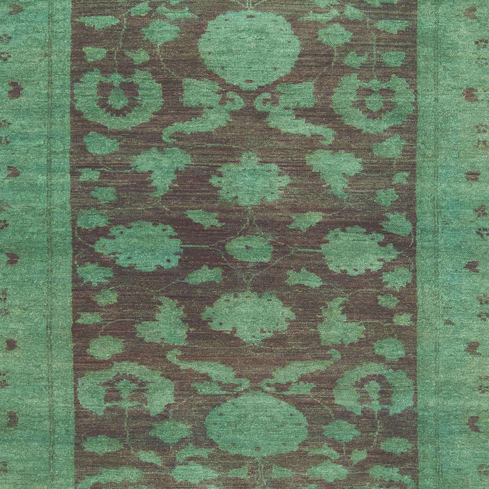 Machine Washable Abstract MediumSea Green Rug, wshabs2706