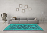 Machine Washable Abstract Light Blue Modern Rug, wshabs2706lblu