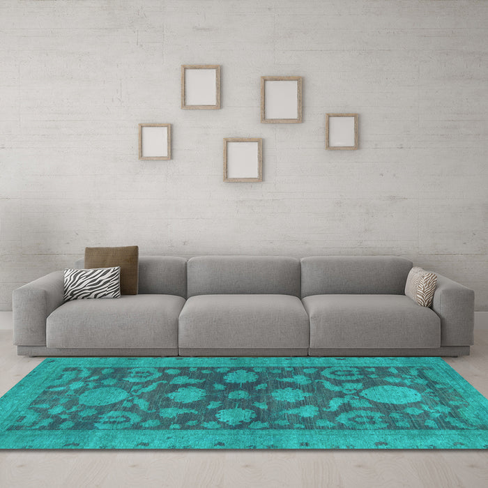 Machine Washable Abstract Light Blue Modern Rug in a Living Room, wshabs2706lblu