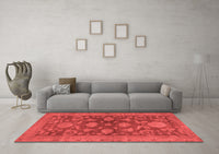 Machine Washable Abstract Red Modern Rug, wshabs2706red