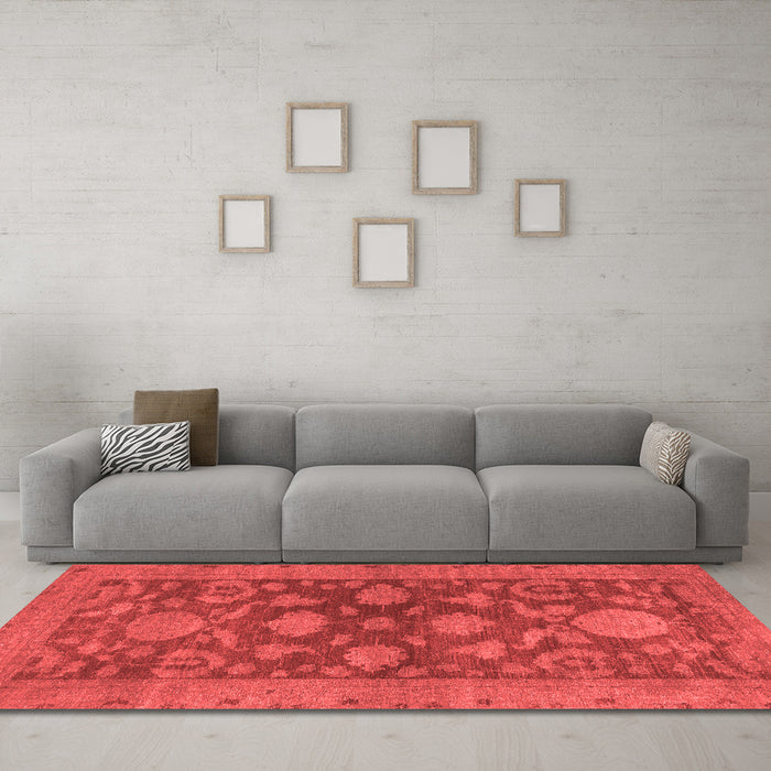 Modern Red Washable Rugs