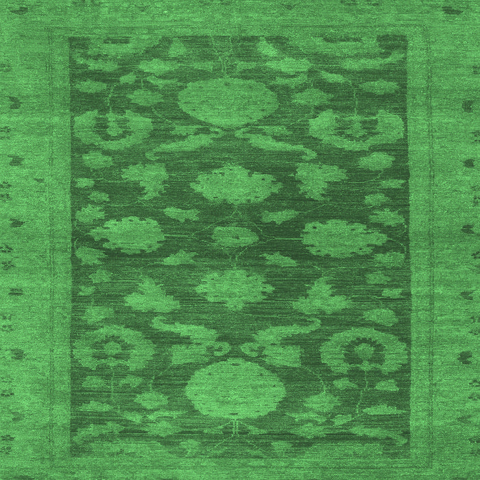 Square Abstract Emerald Green Modern Rug, abs2706emgrn