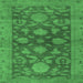 Square Abstract Emerald Green Modern Rug, abs2706emgrn