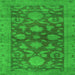 Square Machine Washable Abstract Green Modern Area Rugs, wshabs2706grn