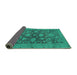 Sideview of Abstract Turquoise Modern Rug, abs2706turq