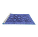 Sideview of Machine Washable Abstract Blue Modern Rug, wshabs2706blu