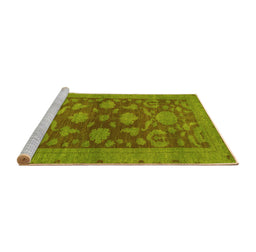 Sideview of Machine Washable Abstract Yellow Modern Rug, wshabs2706yw