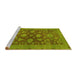 Sideview of Machine Washable Abstract Yellow Modern Rug, wshabs2706yw