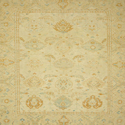 Square Abstract Gold Oriental Rug, abs2707