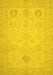 Machine Washable Oriental Yellow Traditional Rug, wshabs2707yw