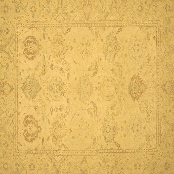 Square Machine Washable Oriental Brown Traditional Rug, wshabs2707brn