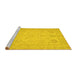 Sideview of Machine Washable Oriental Yellow Traditional Rug, wshabs2707yw