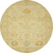 Round Abstract Gold Oriental Rug, abs2707