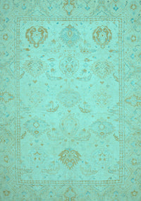 Oriental Light Blue Traditional Rug, abs2707lblu