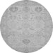 Round Oriental Gray Traditional Rug, abs2707gry