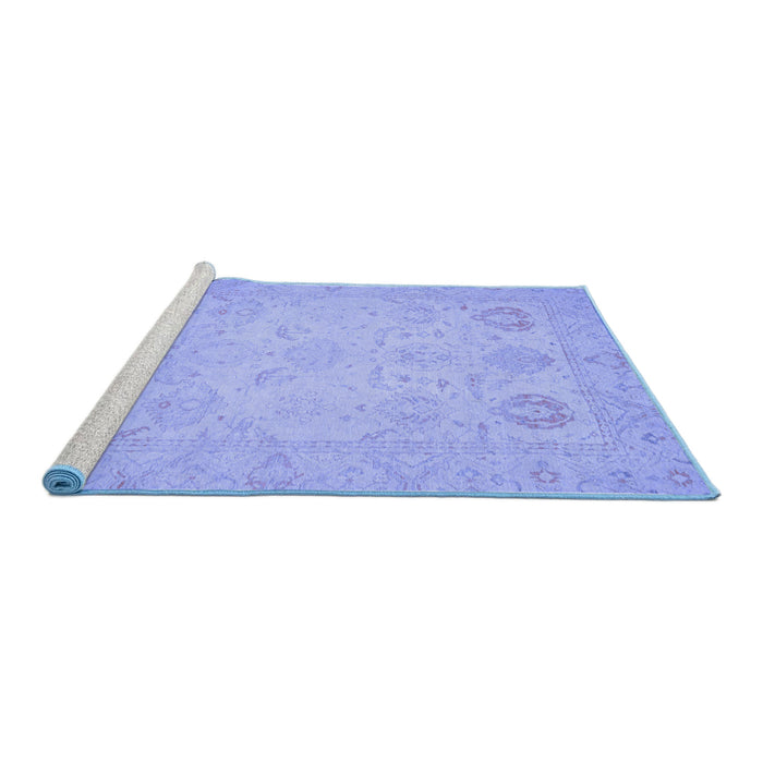 Sideview of Machine Washable Oriental Blue Traditional Rug, wshabs2707blu