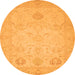 Round Oriental Orange Traditional Rug, abs2707org