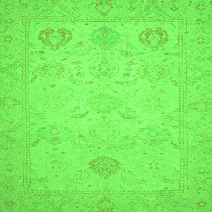 Square Oriental Green Traditional Rug, abs2707grn