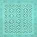 Square Oriental Light Blue Traditional Rug, abs2708lblu