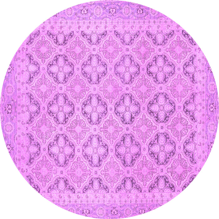 Round Oriental Purple Traditional Rug, abs2708pur