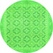 Round Oriental Green Traditional Rug, abs2708grn